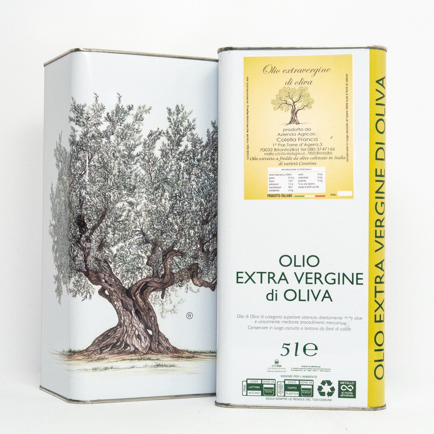 Olio extravergine di oliva varietà 100% Coratina 2022