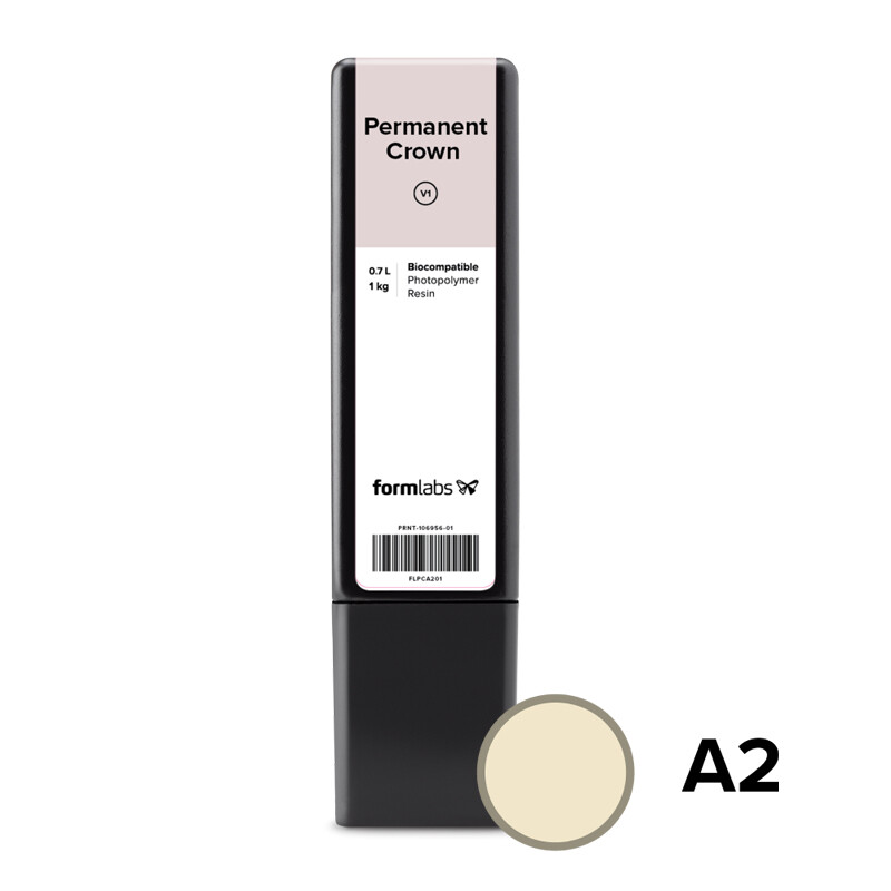 Formlabs
Permanent Crown Resin A2, фотополимер, картридж, 0,7л