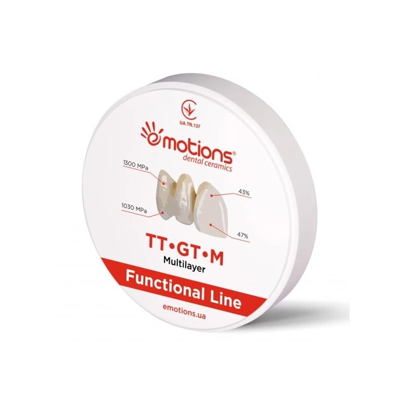 Диск оксид циркония Motions Dental Ceramics GT-M Functional PRO- 12 мм