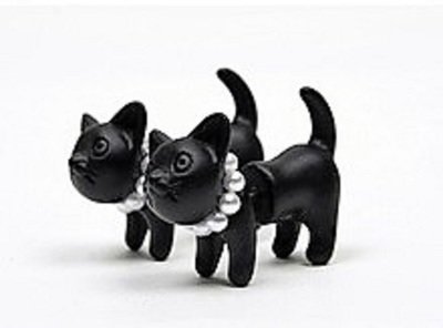 3D Black Cat Earrings
