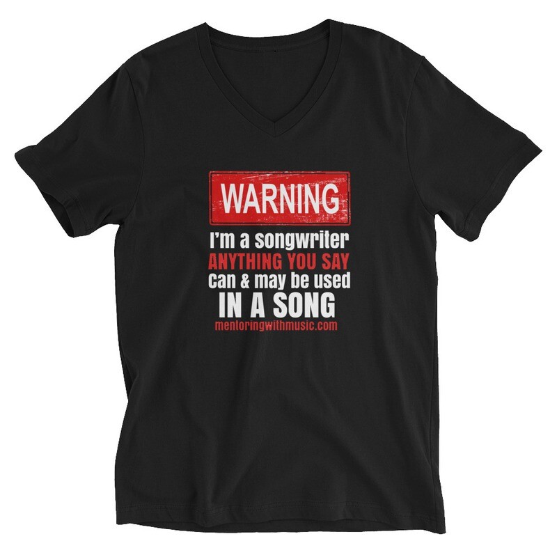 Songwriter Unisex Short Sleeve V-Neck T-Shirt Black