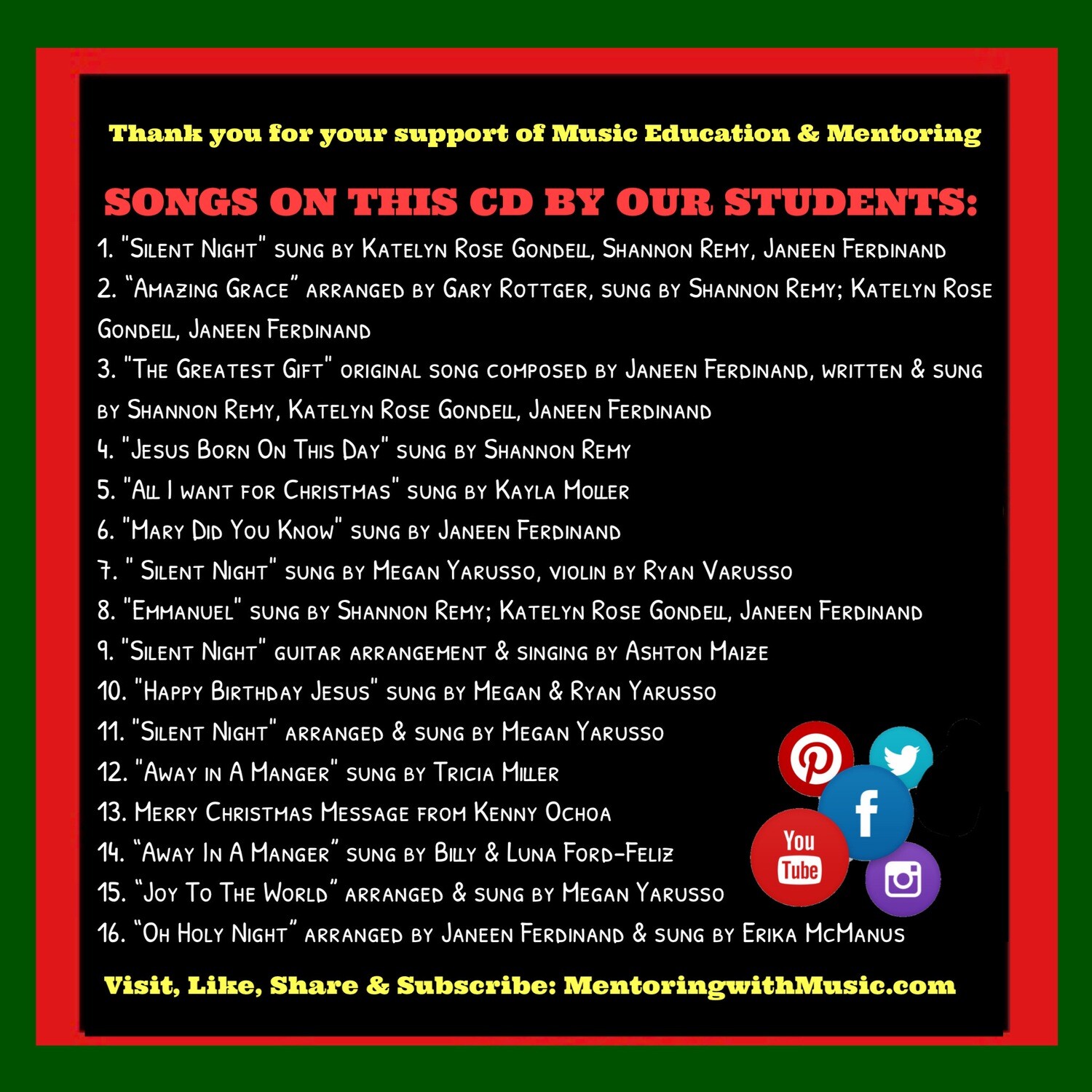 ORDER The Greatest Gift Christmas CD