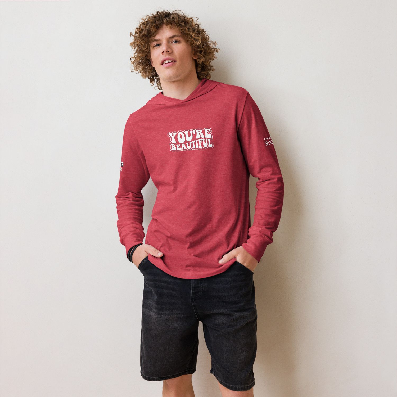 You&#39;re Beautiful Hooded long-sleeve tee