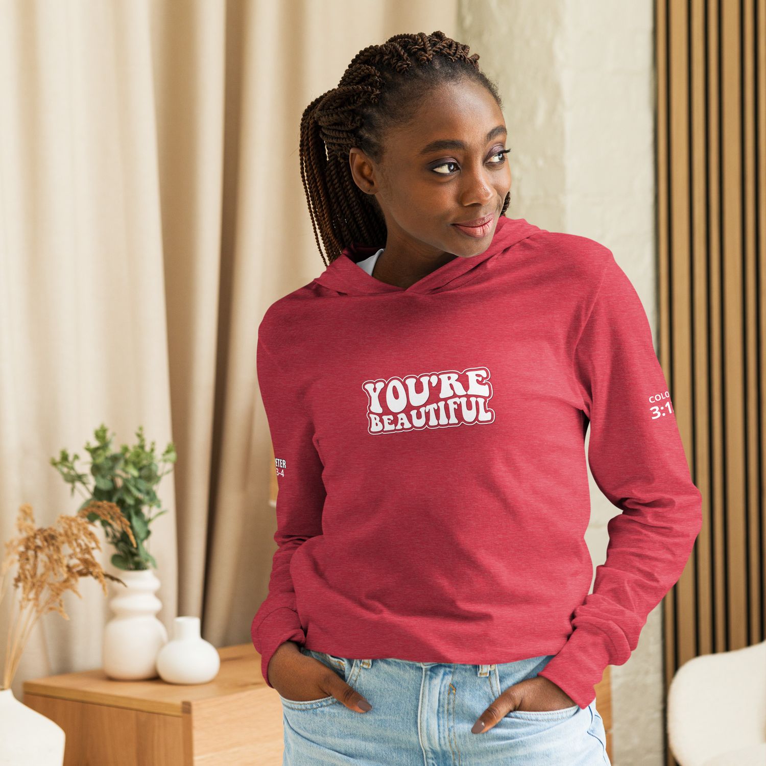 You&#39;re Beautiful Hooded long-sleeve tee