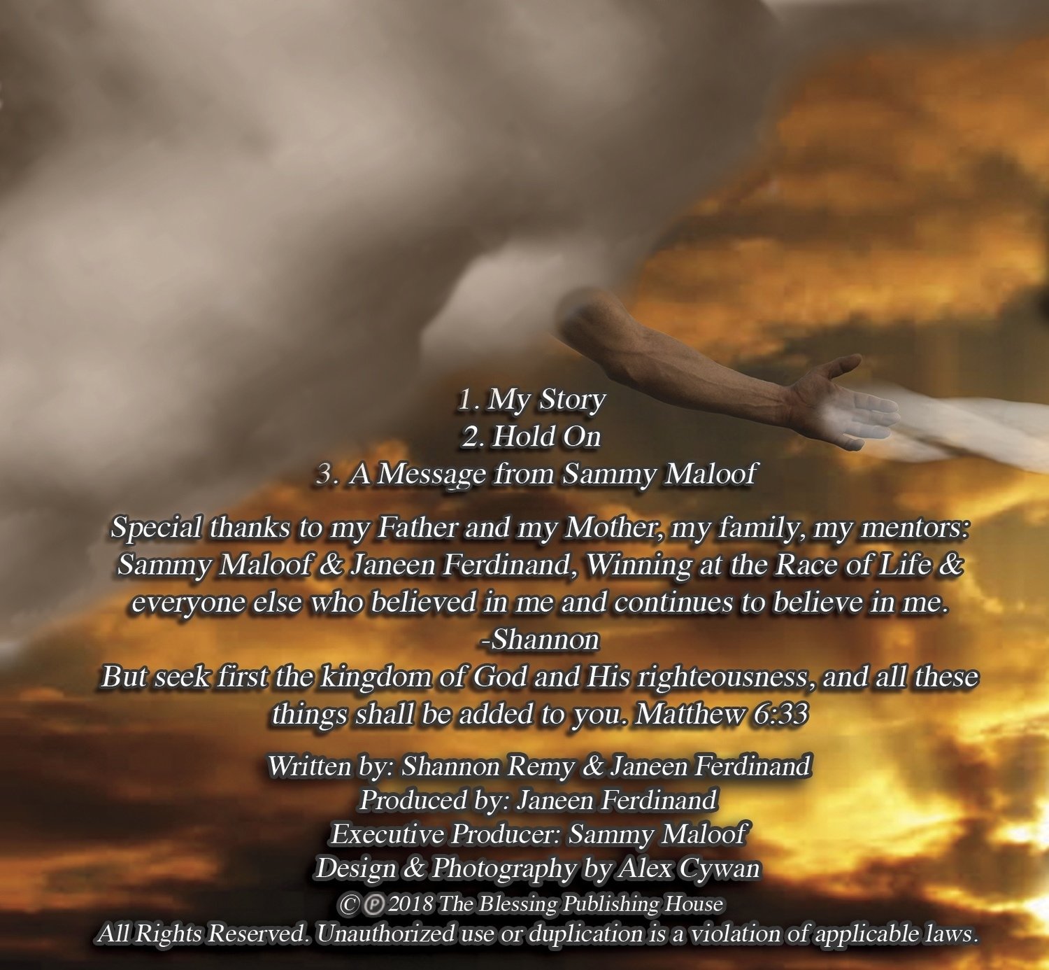 Hold On CD back cover