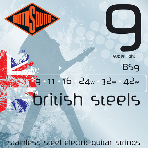 RotoSound British Steels Electric Guitar Strings 9 Gauge