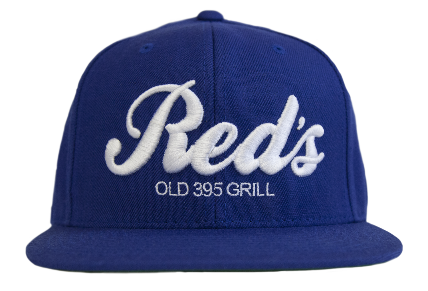 Blue & White Embroidered Snapback Hat