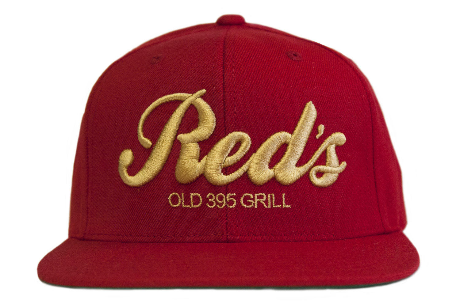 Red & Tan Embroidered Snapback Hat