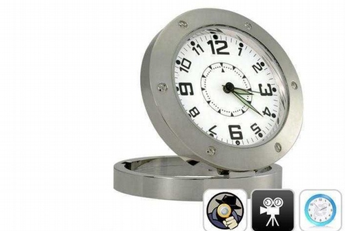 Reloj De Escritorio Espia Sensor De Movimiento 16gb Acero