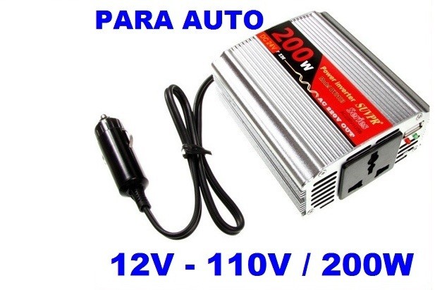 Inversor De Corriente Para Auto 12v - 110v 200w / Conecta tu Laptop o Cualquier electronico al auto