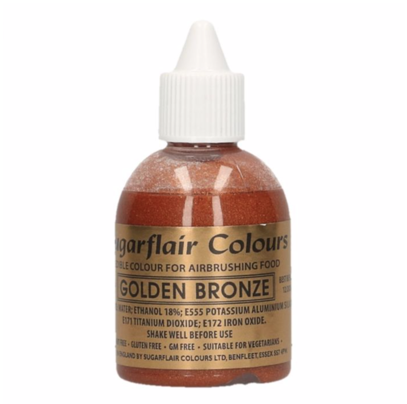 Sugarflair Airbrush Colouring -Golden Bronze- 60ml Sugarflair Airbrush Colouring -Golden Bronze- 60ml