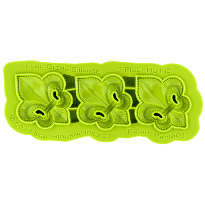 Marvelous Molds 3 Fleur De Lis Silicone Mould - Marvelous Molds