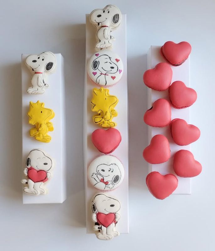 Snoopy 3 piezas - Macarrons San Valentin - Puebla y Cholula