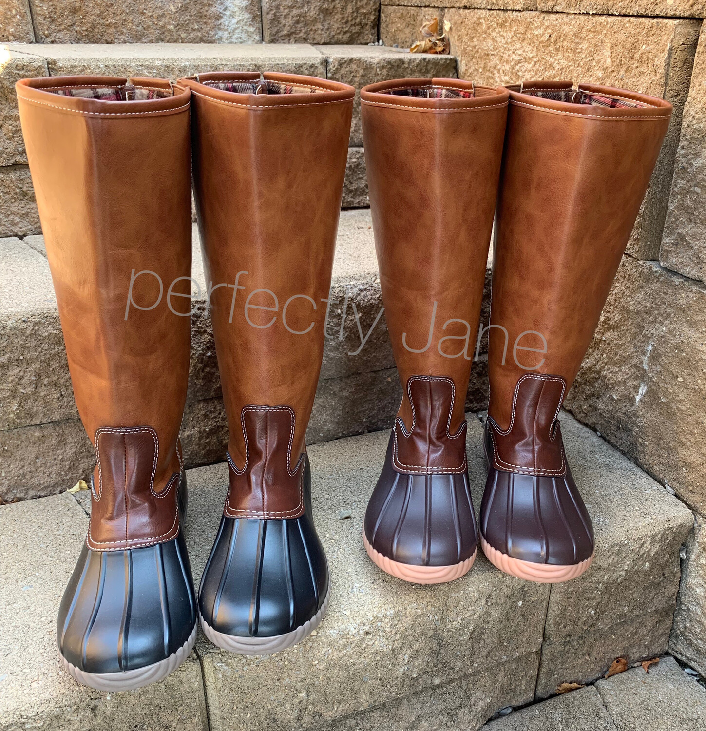 monogrammed tall duck boots