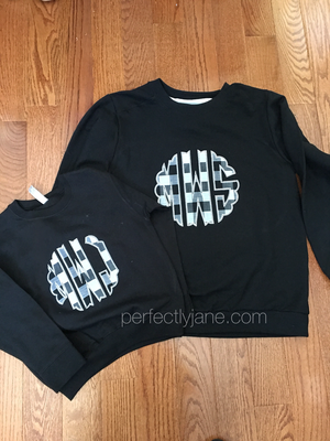 plaid monogram sweatshirt