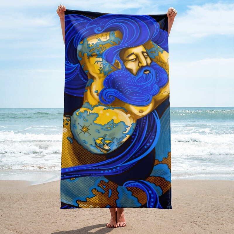 Traveling Man by Spencer P. Meyers: Beach Towel