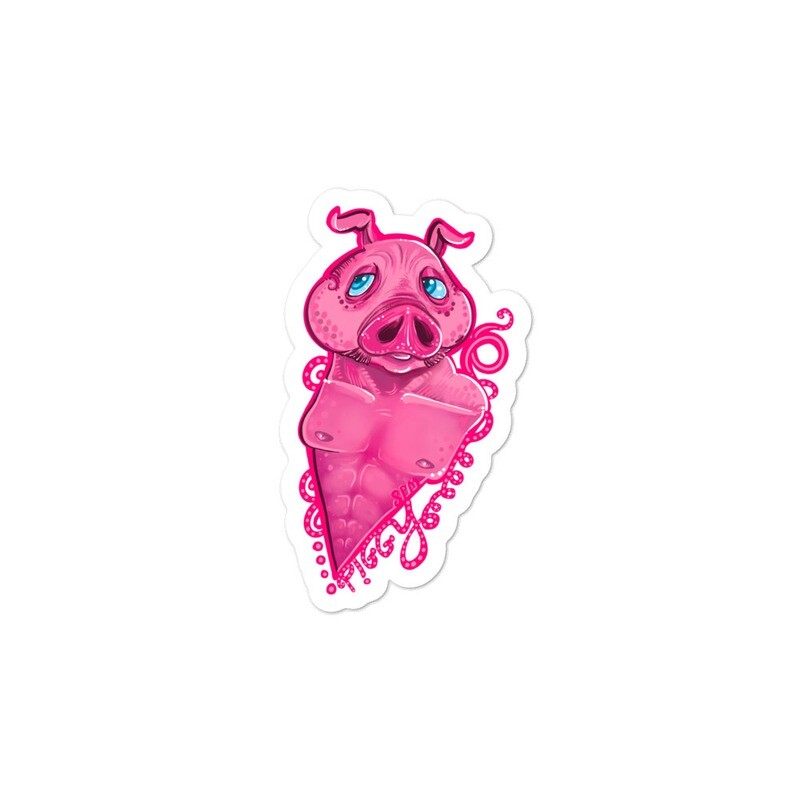 Piggy by Spencer P. Meyers: Bubble-Free Sticker (Pricing Varies by Size)