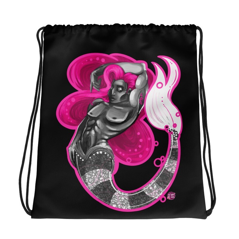 Touch of Pink by Spencer P. Meyers: Drawstring Bag