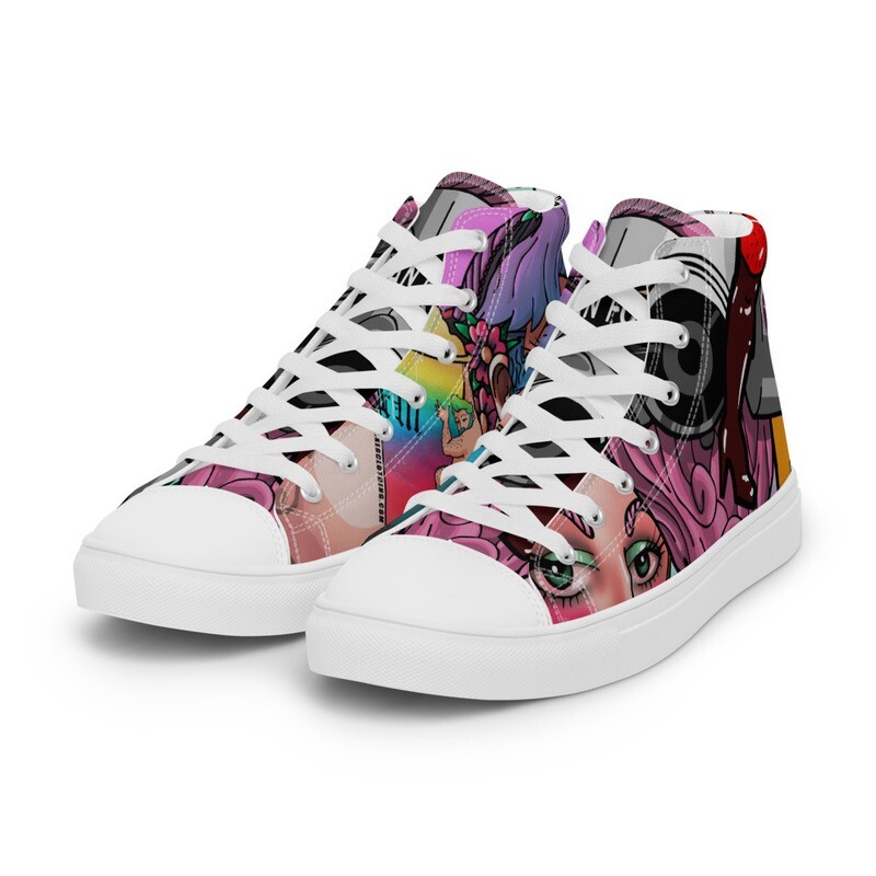 FatMarker All-Over Print Men’s High Top Canvas Shoes