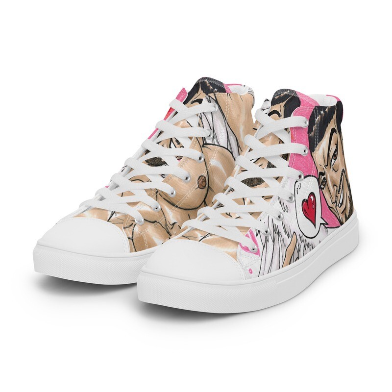 VALENTINE by Juan Antonio Fontanez All-Over Print Men’s High Top Canvas Shoes VALENTINE by Juan Antonio Fontanez All-Over Print Men’s High Top Canvas Shoes