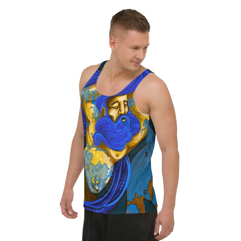 Traveling Man by Spencer P. Meyers: All-Over Print Tank Top