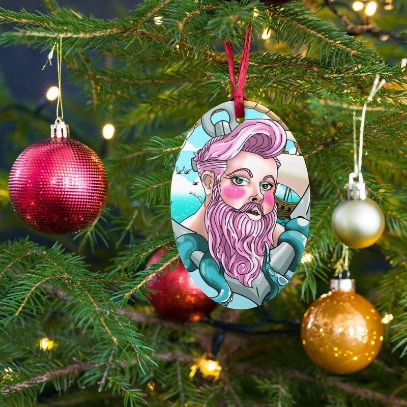 Siren Wooden Holiday Ornament w/Magnetic Back