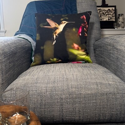 Pillow Cover - Ruby-throated Hummingbird
