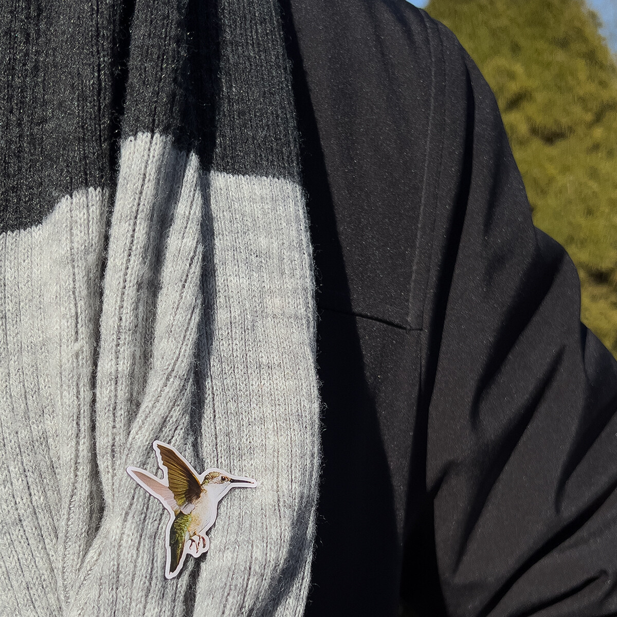 Metal Lapel Pin - Ruby-throated Hummingbird