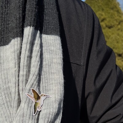 Metal Lapel Pin - Ruby-throated Hummingbird