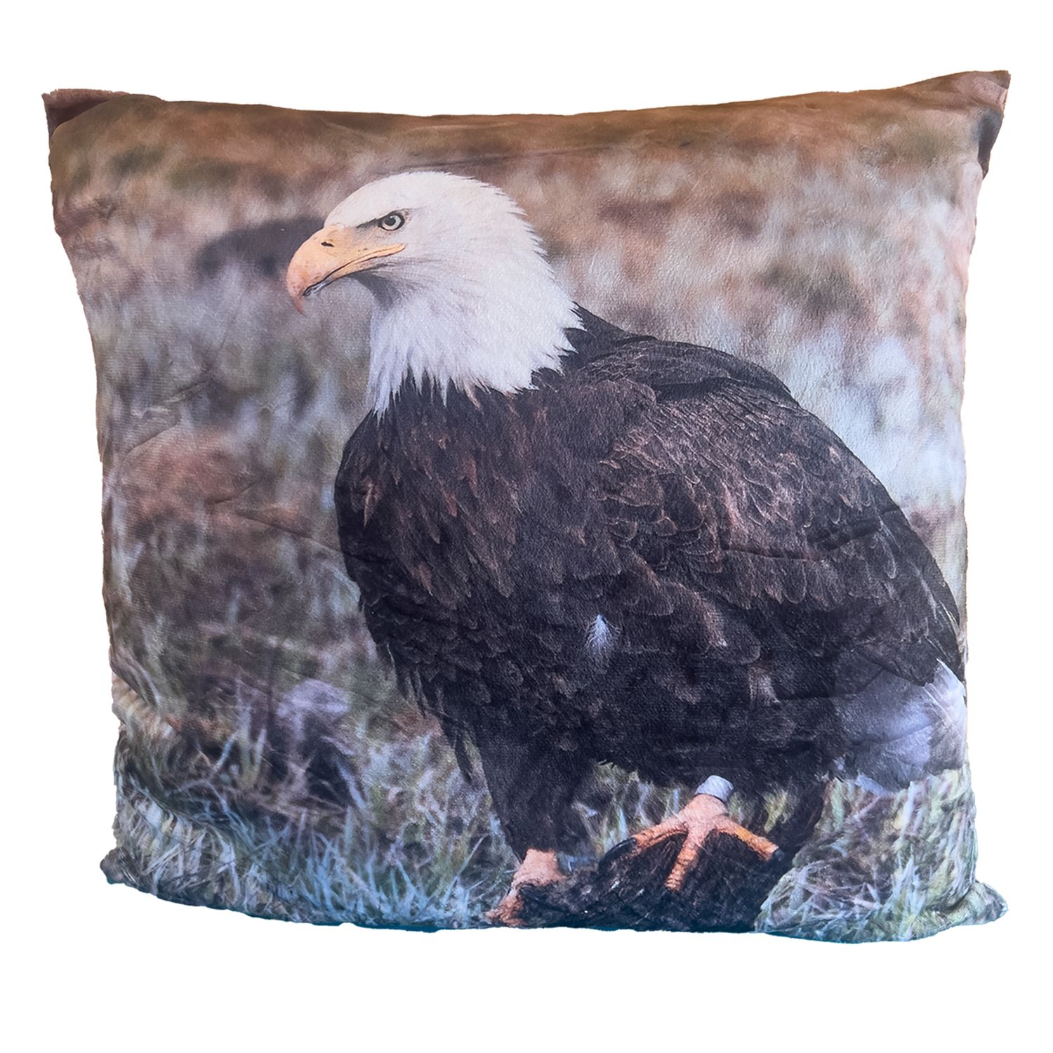 Bald Eagle wildlife pillow cover – Yellowstone National Park photography by Dennis Newsham