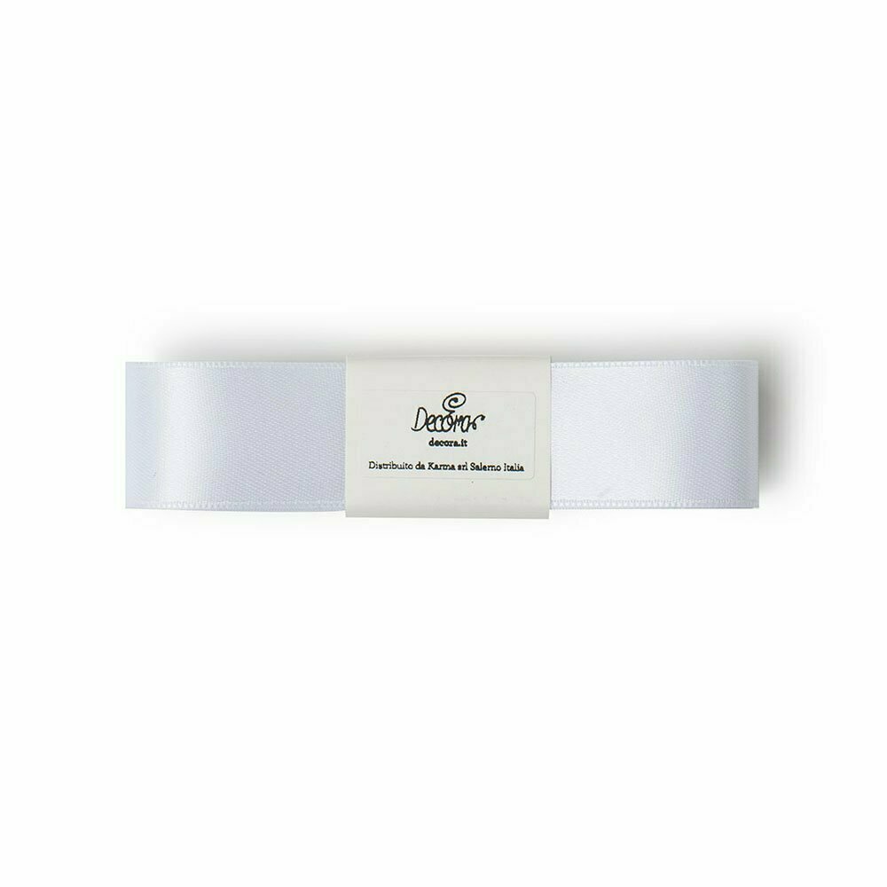 Matassina in doppio raso - bianco 2,5 cm x 3 m