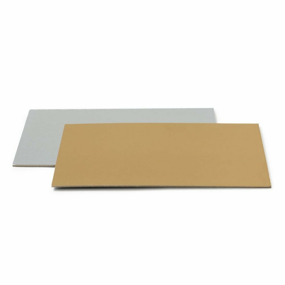 Sottotorta rettangolare dorato/argentato sottile - 35 x 45 cm