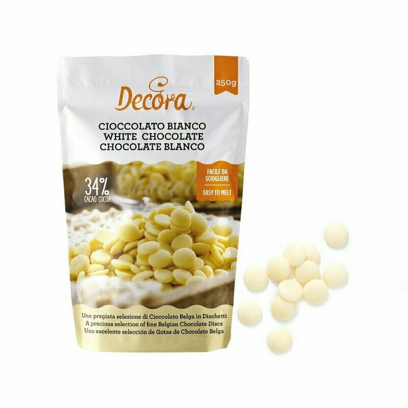 Cioccolato in dischetti 250 g  - bianco 34%