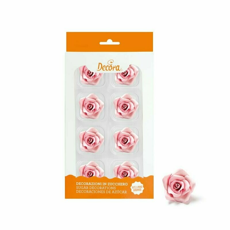 Rose in zucchero medie - rosa