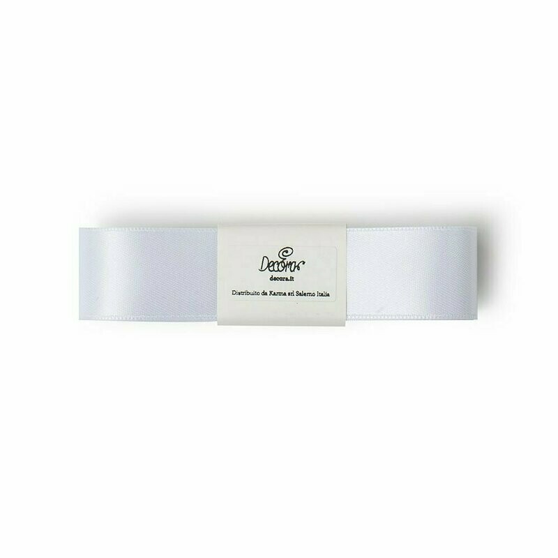 Matassina in doppio raso - bianco 2,5 cm x 3 m