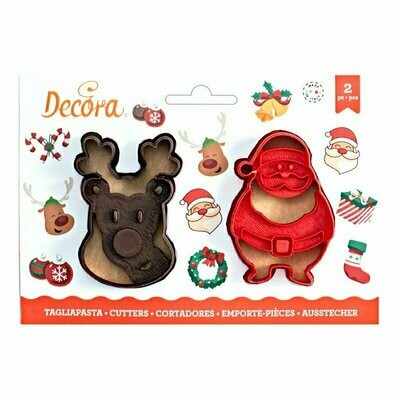 Set di tagliabiscotti - Babbo Natale e renna