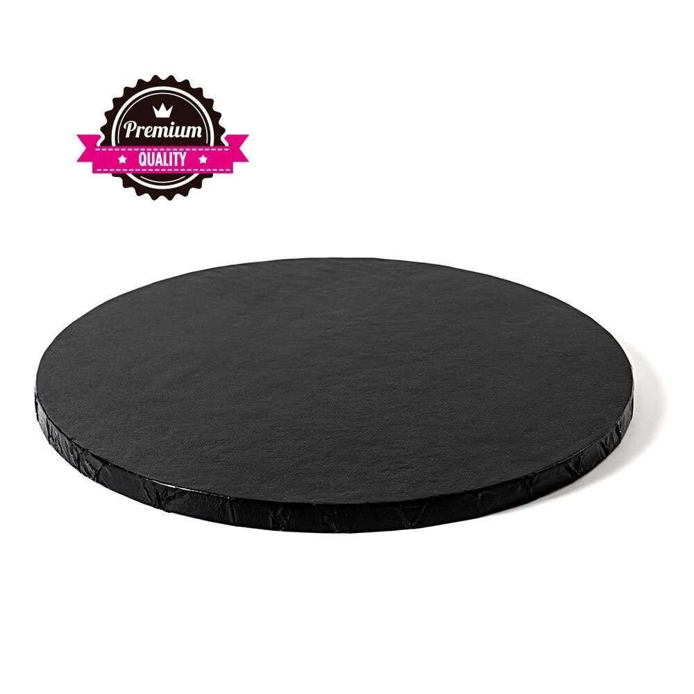 Sottotorta tondo rigido nero - 26 x 1.2h cm
