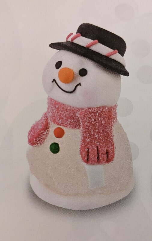 Decorazione 3D in zucchero e gelatina - Pupazzo di neve Decorazione 3D in zucchero e gelatina - Pupazzo di neve