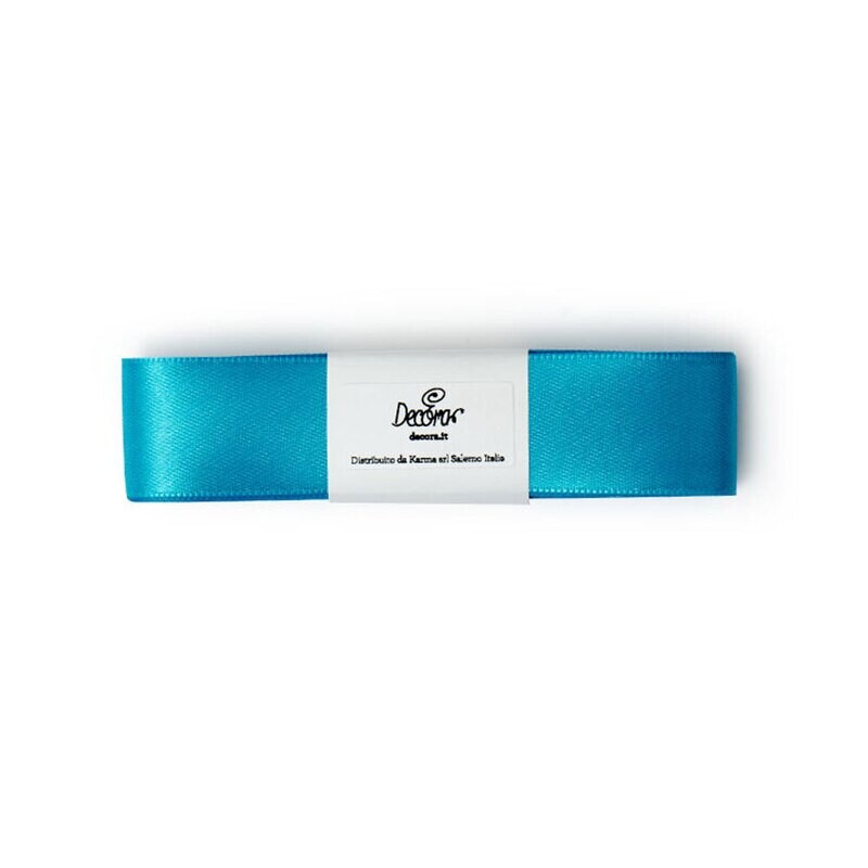 Matassina in doppio raso - azzurro 2,5 cm x 3 m