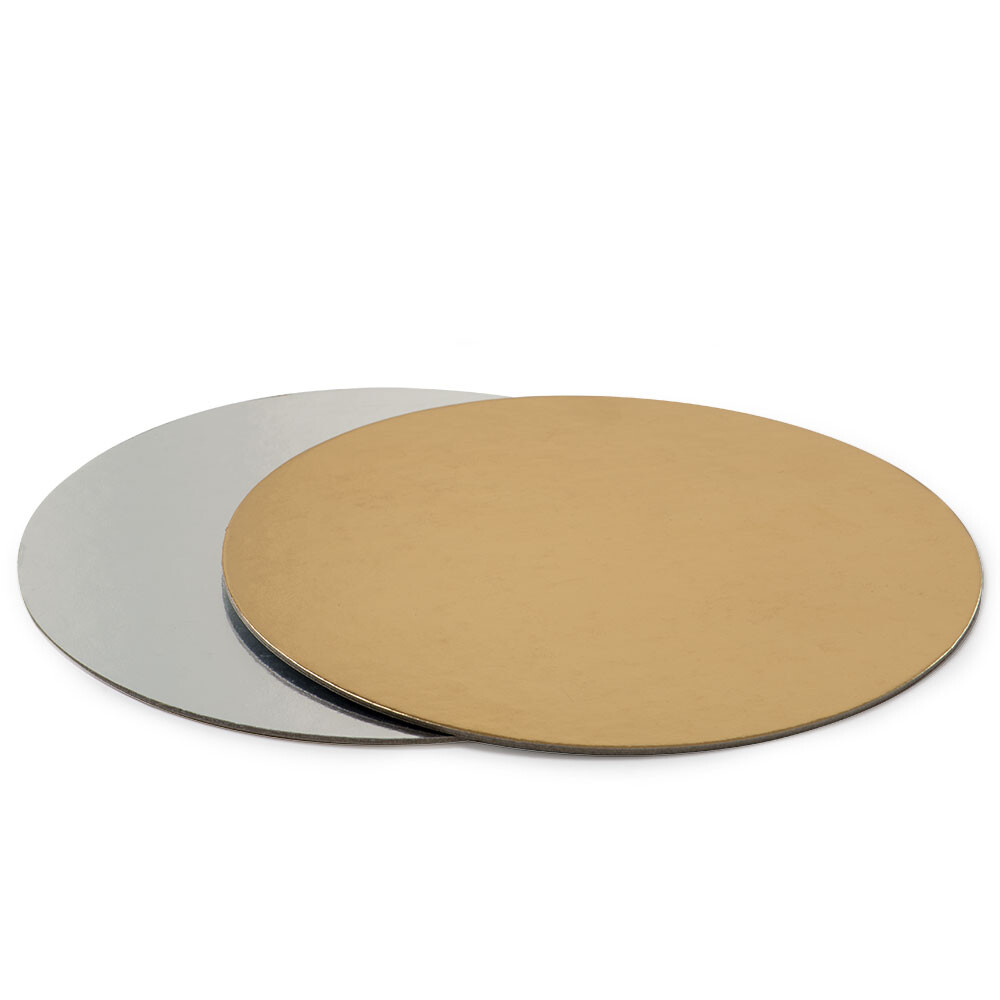 Sottotorta tondo dorato/argentato sottile - 40 cm