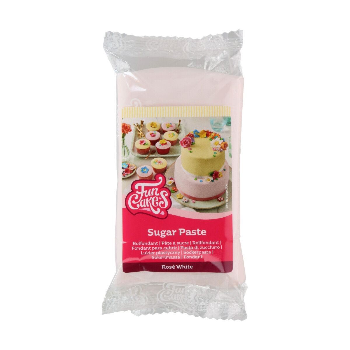 Pasta di zucchero 250 g - bianco rosè Pasta di zucchero 250 g - bianco rosè
