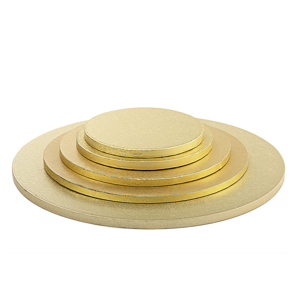 Sottotorta tondo rigido oro - 33 x 1.2 cm