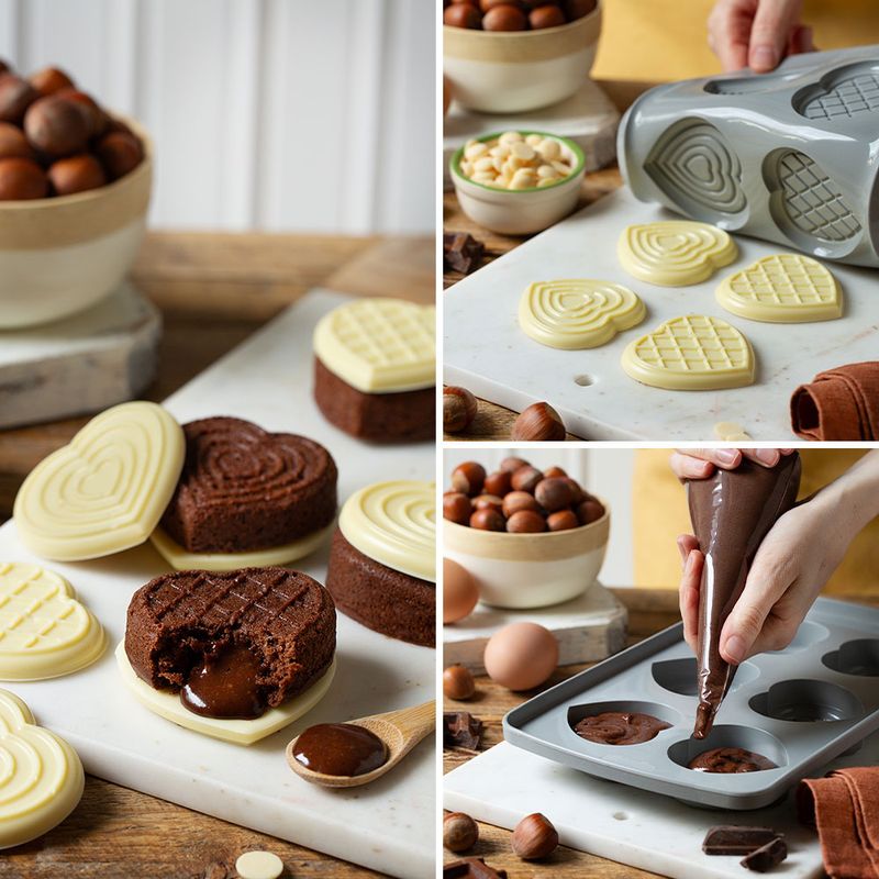 Stampo in silicone doppio -  biscotto gelato a Cuore