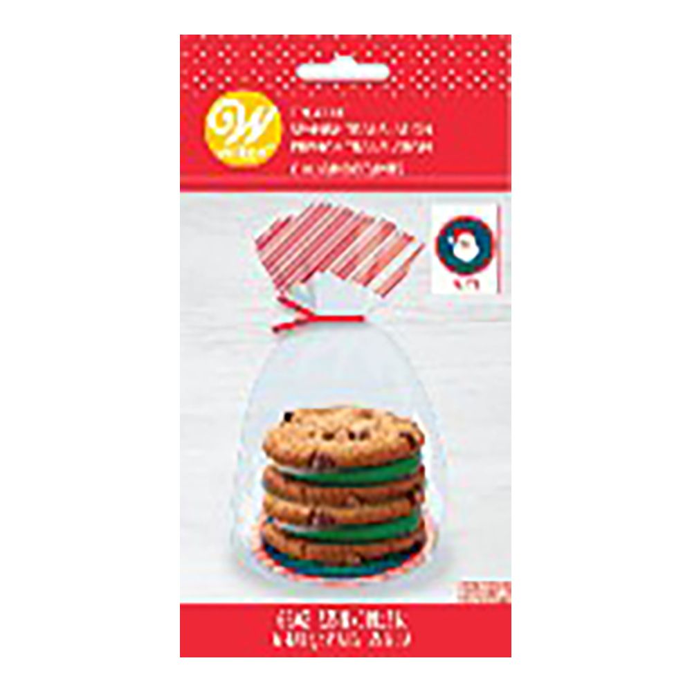 Sacchetti con sottobiscotto - Babbo Natale