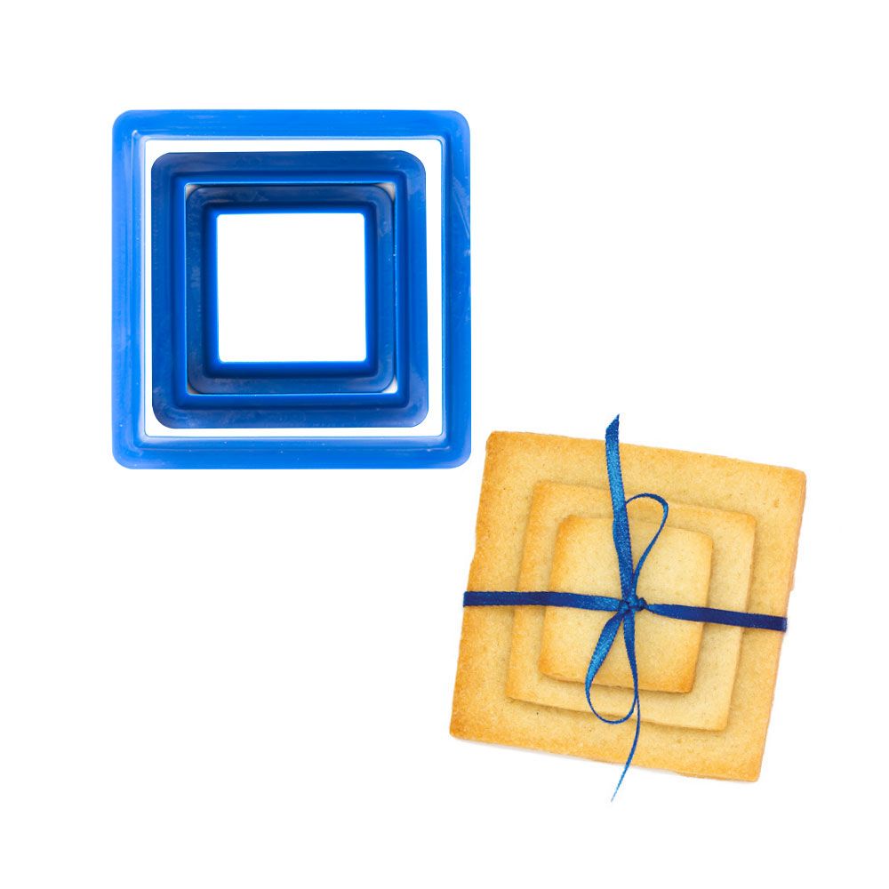 Set di 3 tagliabiscotti - quadrato