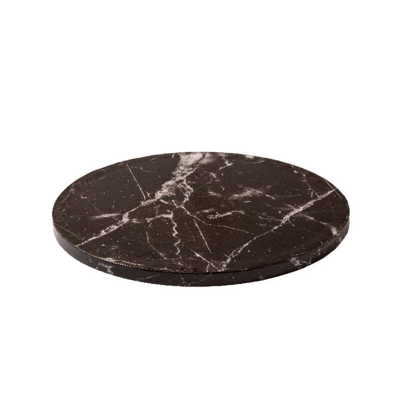 Sottotorta tondo rigido marmo nero - 25 x 1.2h  cm
