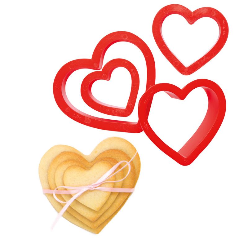 Set di 4 tagliabiscotti - cuore