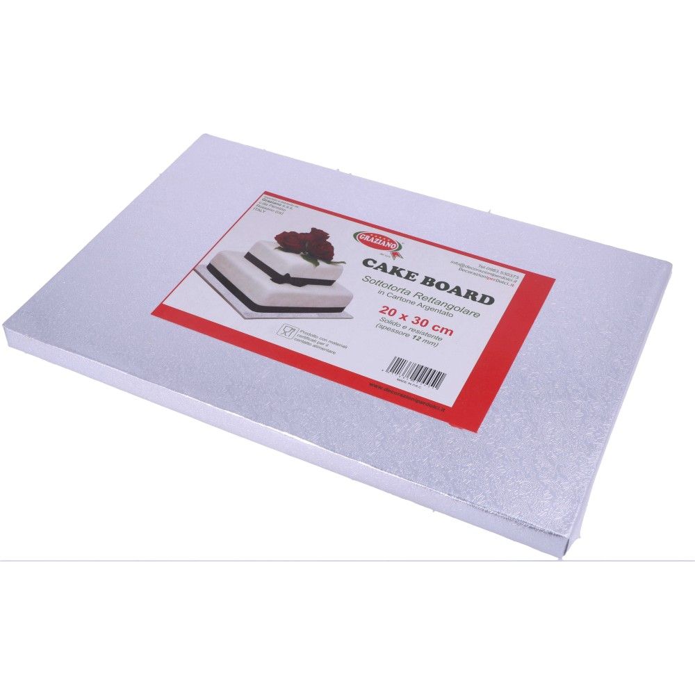Sottotorta rettangolare argento - 30 x 40 x 1.2h cm Sottotorta rettangolare argento - 30 x 40 x 1.2h cm