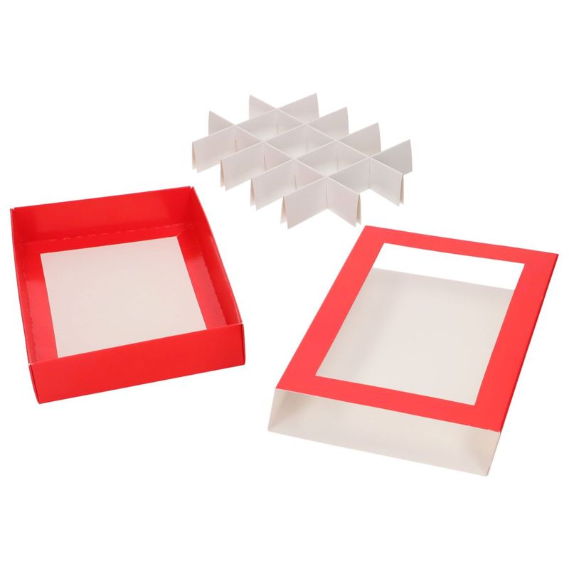 Set di scatoline  con finestra - Rosso