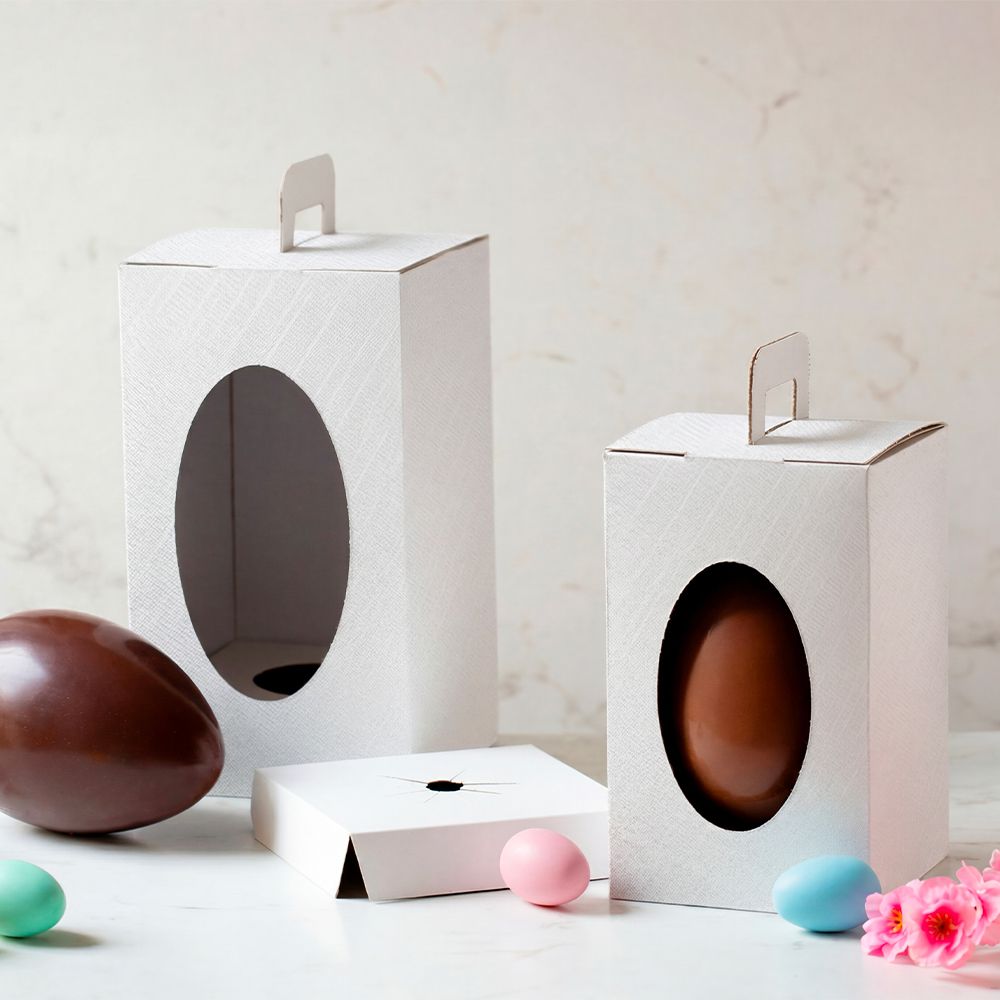 2 scatole con finestra per uova - 20 x 20 x 35h cm